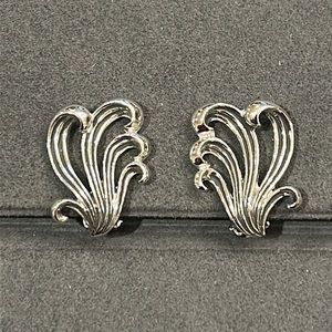 Vintage Charel Silver Clip Earrings.